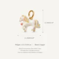 Mini colgante de animal de esmalte de pony blanco en cobre para pulseras y collares - Colgante Solo (Sin Cadena) (Caballo)