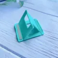 Detail showing adjustable angles on mint green foldable desktop phone and tablet stand - Bag Packed / Blue