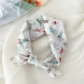 Japanese cotton linen square scarf cute dog print hair band neck wrap for women. - 11B Dotted Dog