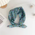 Blue floral square scarf for women, versatile hairband and stylish decorative neckerchief. - 5B Sky Blue Ditsy Floral