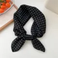 Black and white polka dot small square scarf versatile fashion neckerchief for women daily wear - Scattered Dot Black