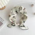 Vintage equestrian print cotton linen small square scarf, versatile stylish neckerchief accessory. - Colored Horse Rice (12B)