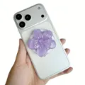 Makro-Detailansicht einer lila glitzernden magnetischen Handhalterung aus Harz - Magnetischer Ständer / Lila