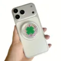 Magnetischer Handy-Grip mit vierblättrigem Kleeblatt aus Harz für moderne Smartphones - Blasen Magnetischer Ständer / Vierblättriges Kleeblatt