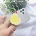 Aesthetic yellow gradient heart-shaped expanding phone grip socket for smartphone stand - Expanding Stand / Yellow