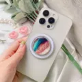 Magnetic pop-up phone grip with colorful abstract marble painted design for iPhone - Magnetic Stand / Marble 7