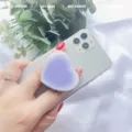 Purple gradient heart-shaped phone grip stand with telescopic air cushion design. - Expanding Stand / Purple