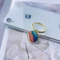 Elegant marble style round phone ring holder with premium gold metal ring finish for smartphones - Finger Ring Holder / Gold-5