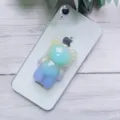 Süßer 3D-Bär Handy-Griff in Regenbogen-Farbverlauf mit Teleskop-Halterung für Smartphones - Erweiterbarer Ständer / Regenbogen Bär Stil 5