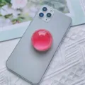 Supporto per telefono a sfera di cristallo rosa espandibile, impugnatura per smartphone - Supporto a gonfiabile / Sfera di Cristallo Rosa Pesca
