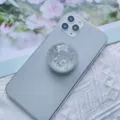 Supporto per telefono a sfera di cristallo scintillante con paillettes d'argento su smartphone. - Supporto a gonfiabile / Sfera di Cristallo in Foglia d'Argento