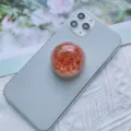 Supporto per telefono a sfera di cristallo con glitter oro rosa per smartphone - Supporto a gonfiabile / Sfera di Cristallo in Foglia d'Oro Rosa