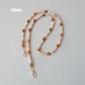 Détail de la bandoulière de 120 cm en perles acryliques caramel pour sacs et téléphones - 120cm / Rose Bloc de Couleur