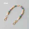 Colorful 37cm acrylic beaded strap with gold lobster clasps for bags or phones - Rainbow