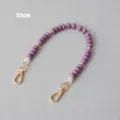 High-quality detail view of 37cm purple acrylic beaded strap with gold lobster clasps - Purple