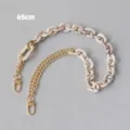 Tracolla chic da 65 cm in resina marmorizzata beige e metallo dorato per borse e telefoni - Stile Misto / 65 cm