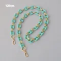 120 cm mintgroene en gouden acryl tassenriem met stevige metalen karabijnsluitingen - 120cm / Groen
