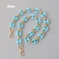 Snoepkleurige acryl schouderriem voor tas met goudkleurige schakels, lengte 85 cm - 85cm / Blauw