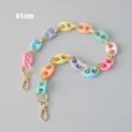 Detailed view of 61cm colorful candy resin pig nose chain for phone and bag strap use - 61cm