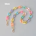 Detailed macro view of a colorful pig nose resin chain strap with a length of 84cm. - 84cm