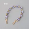 Macro-weergave van 45 cm lavendel acryl tasriem met gouden dubbele ringen voor tassen - 45cm / Paars