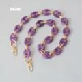 84cm purple pig nose resin chain strap for bags with gold metal clasps detail view - 84cm / Purple