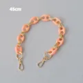 Detail van de 45cm lange matte perzikkleurige acryl kettingband voor tassen en telefoons - 45cm / Oranje