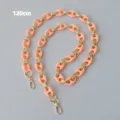 120 cm mat perzik acryl tas kettingriem met gouden metalen ringen en gouden sluitingen - 120cm / Oranje