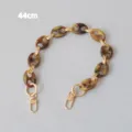 44cm chunky tortoiseshell resin and gold pig-nose link chain for bags or phones - 44cm / Brown