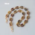 84cm tortoiseshell resin chain strap with gold pig nose links for bags - 84cm / Brown