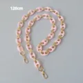 120 cm roze acryl varkenssnuit ketting met gouden metalen schakels voor tassen en mobiel - 120cm / Roze