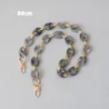 Detailed view of 84cm gray marbled resin pig nose chain strap with gold lobster clasps - 84cm / Gray