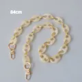 Close-up of 84cm marbled resin pig nose chain strap with gold lobster clasps - 84cm / Apricot