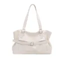 Sac cabas chic en similicuir blanc crème avec boucle en cœur et grande capacité de rangement - Standard / Blanc Cassé