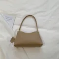 Minimalist khaki underarm shoulder bag for women with retro casual aesthetic design - Khaki