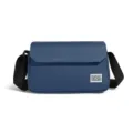Marineblaue Herren-Canvas-Umhängetasche mit verstellbarem Gurt und Logo-Detail - Blau