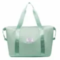 Mint green large capacity foldable travel bag with dual handles for short business trips - Green Stone