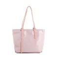 Stylish pink glossy large capacity tote bag for women with minimalist underarm shoulder strap - Pink