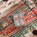 Kerst washi tape set 12 rollen schattige cartoon DIY decoratieve stickers voor journaling - Gemberkoekstad
