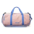 Lightweight pink travel duffel bag with blue straps, large capacity gym sports bag. - With Tag / Pink