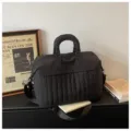 Sac de voyage matelassé noir de grande capacité sac weekend pour femme pour courts séjours. - Noir