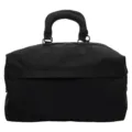 Black travel duffel bag, lightweight gym sports bag and portable overnight luggage for women. - Black