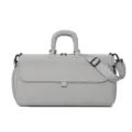 Grey travel duffel bag with shoulder strap, perfect for gym, sports, and short trips. - Gray