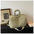 Sac de voyage matelassé vert clair, grande capacité sac week-end fourre-tout pour femme. - Vert