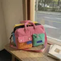 Sac de voyage de sport coloré multi-poches pratique en variante de couleur rose vif - Rose