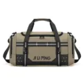 Large capacity travel duffel bag, dry wet separation gym bag for short trips and fitness. - Khaki