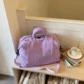 Lightweight purple large capacity travel duffel bag for fitness and short trips. - Purple