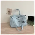 Sac de voyage bleu clair grande capacité sac de sport fitness avec bandoulière - Bleu
