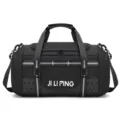 Large capacity black travel duffel bag with dry wet separation for fitness gym sports and short trips - Black