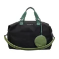 Borsa da viaggio nera con manici verdi e borsetta per sport, fitness e viaggi del fine settimana. - Stile 2 Nero